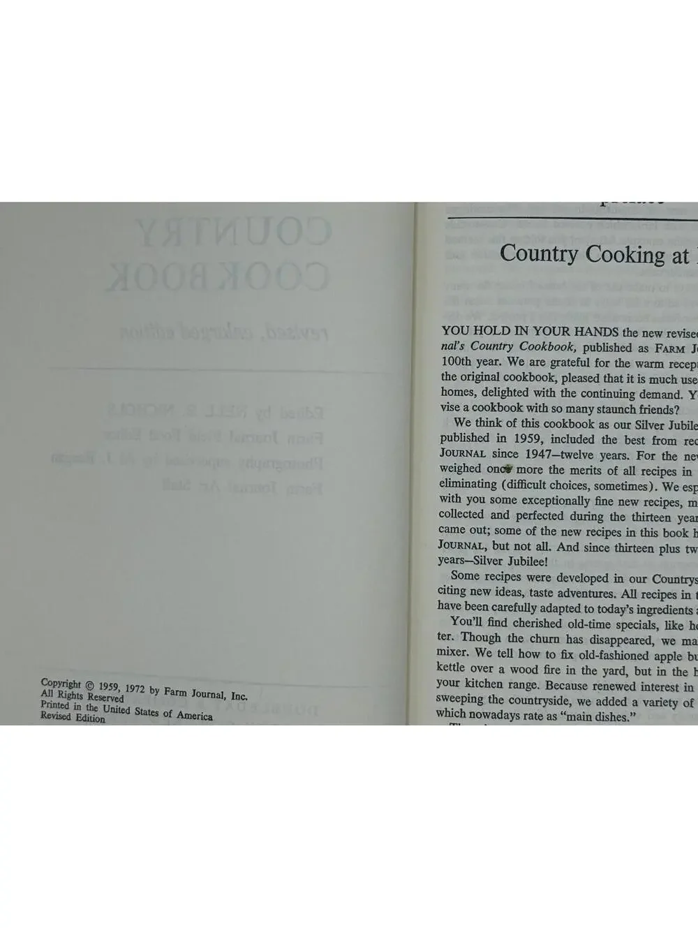 Vintage 1960s Farm Journal Cookbook: Country Recipes, Farm to Table